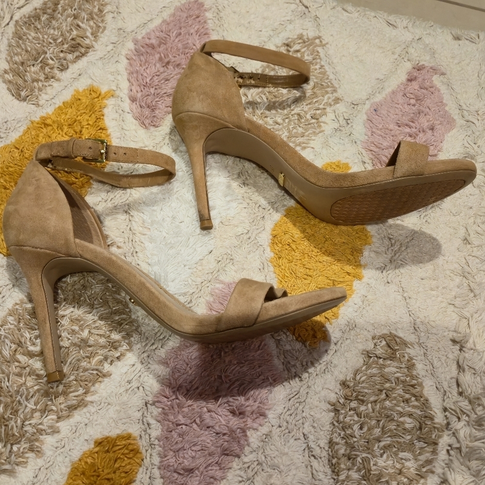 Ralph Lauren Stiletto Heel Ankle Strap Tarah Allie Gwen 9 Suede Classy Wedding - Picture 14 of 16